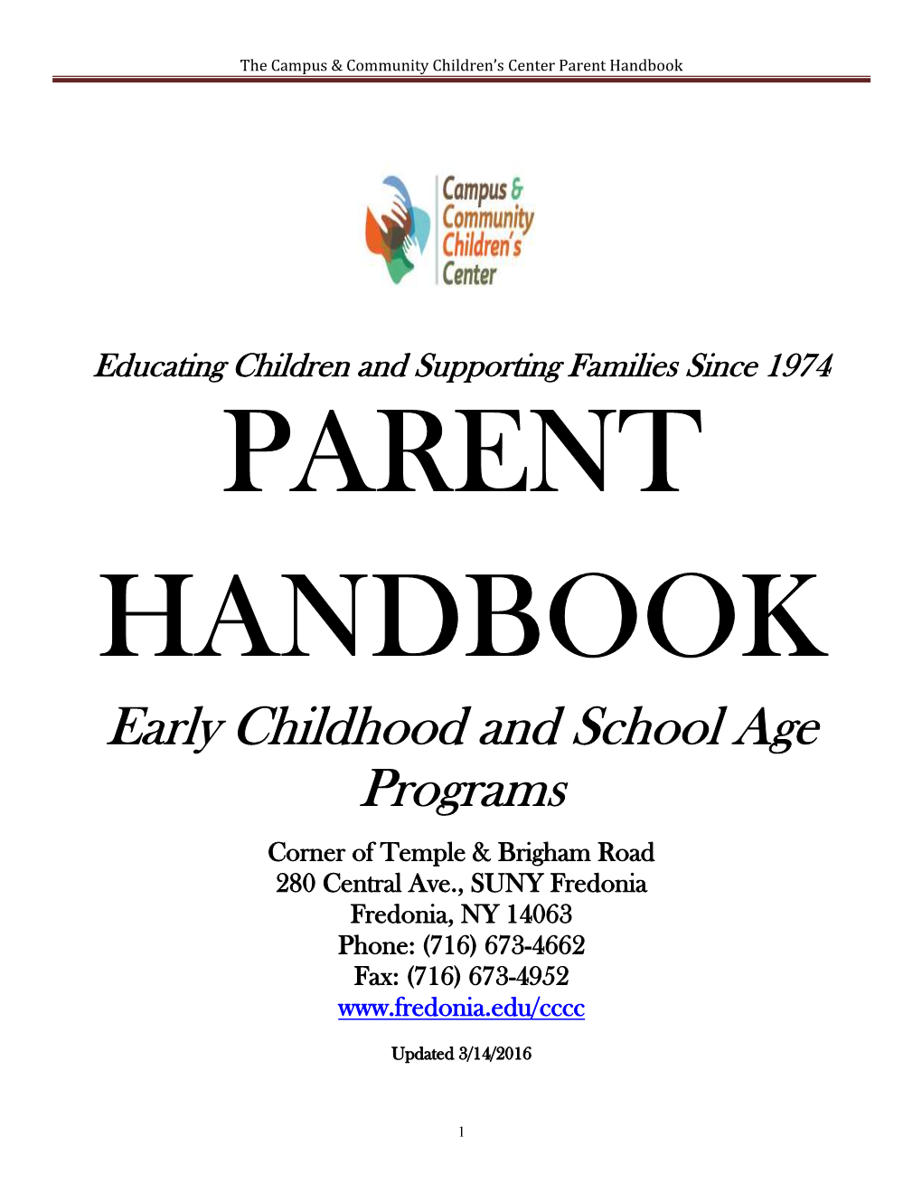 The Campus & Community Children's Center Parent Handbook