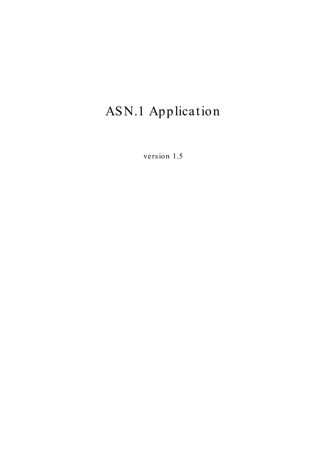 ASN.1 Application