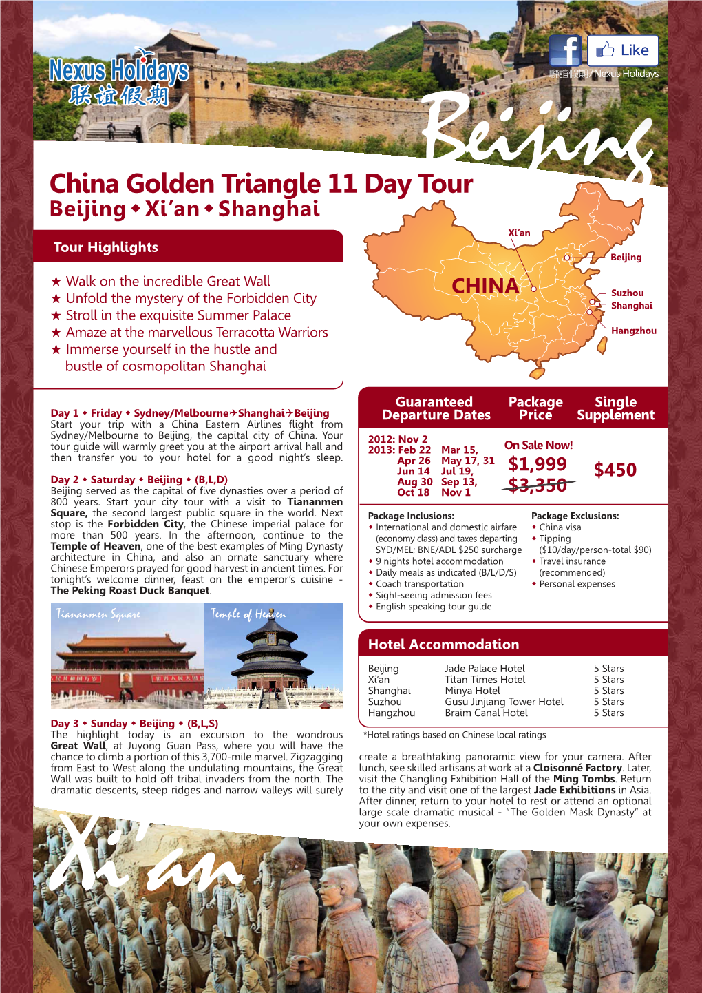 China Golden Triangle 11 Day Tour