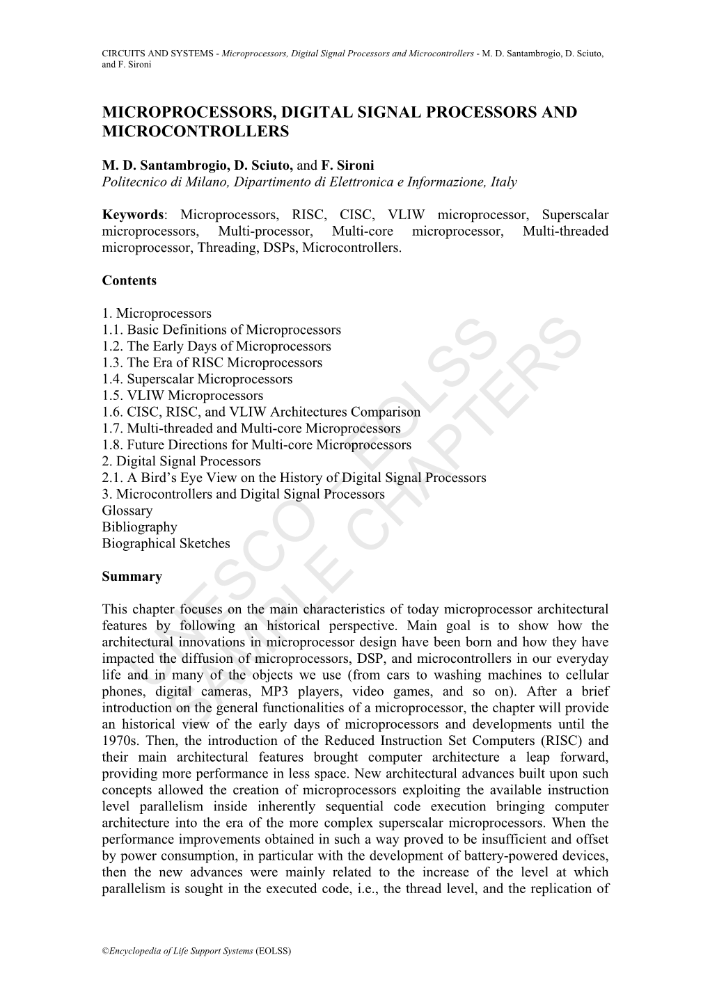 Microprocessors, Digital Signal Processors and Microcontrollers - M