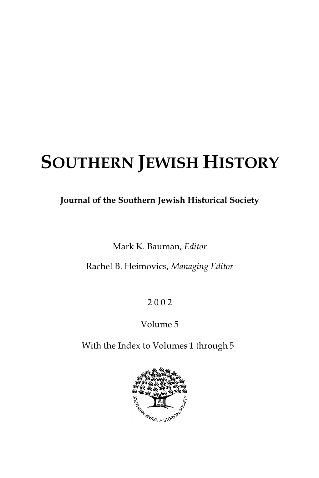 Southern Jewish History