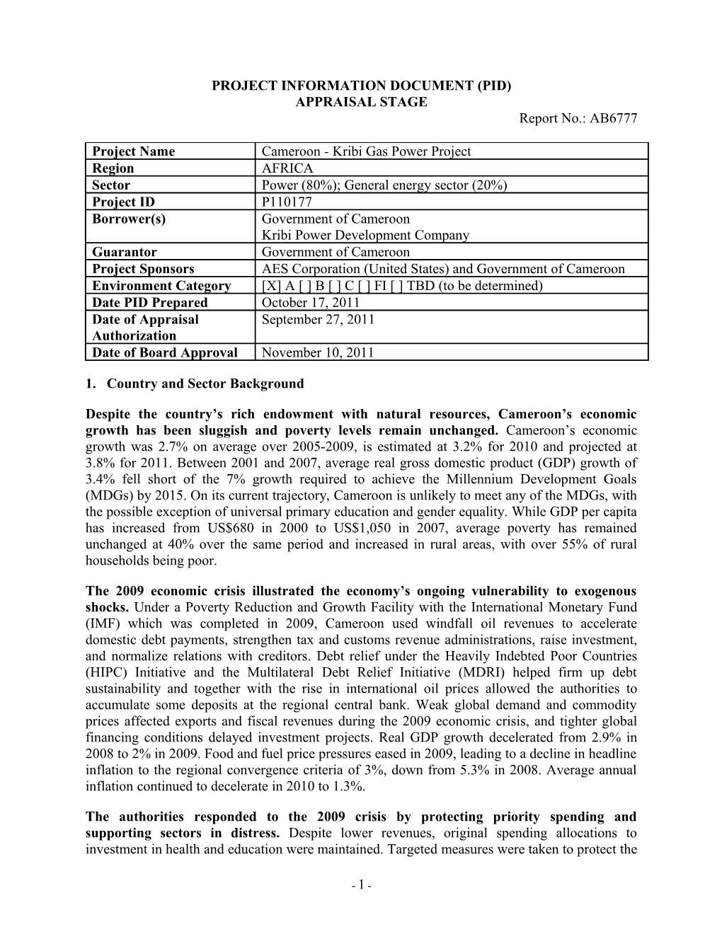 Project Information Document (Pid) s43