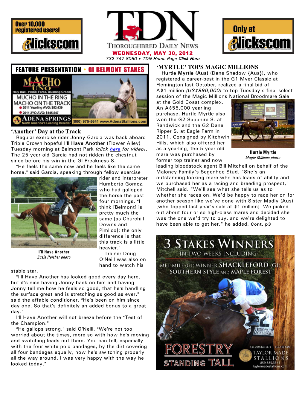 Feature Presentation • Gi Belmont Stakes