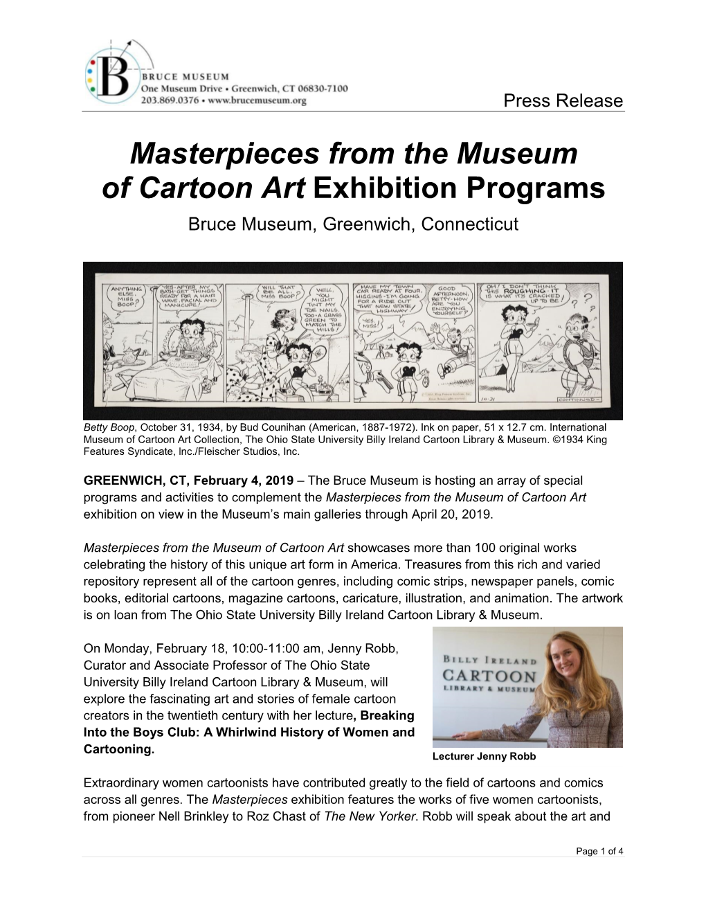 Masterpieces from the Museum of Cartoon Art Exhibition Programs Bruce Museum, Greenwich, Connecticut