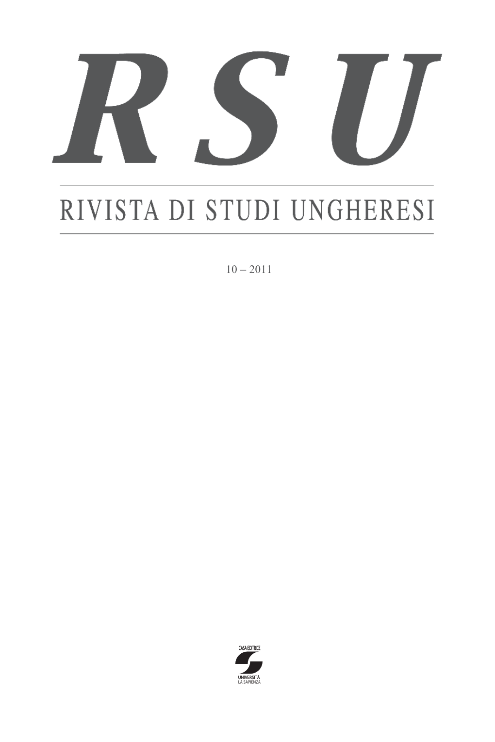 Rivista Di Studi Ungheresi”