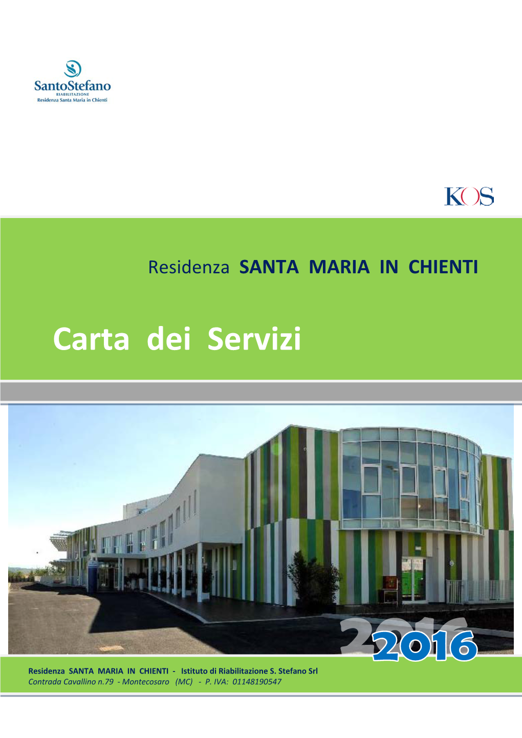 Carta Dei Servizi Residenza Santa Maria in Chienti