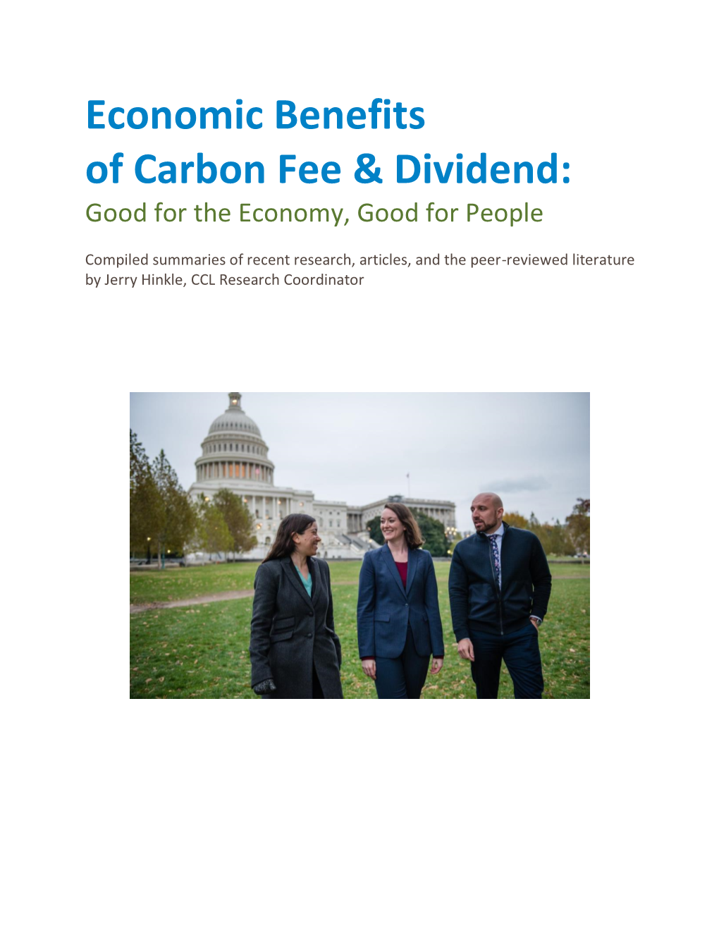 Economic Benefits of Carbon Fee & Dividend
