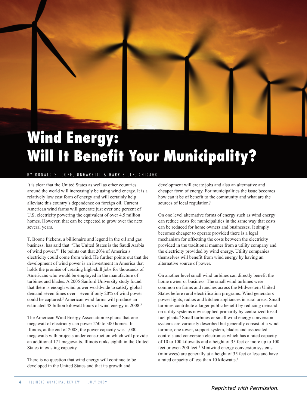 Wind Energy: Will It Benefit Your Municipality?