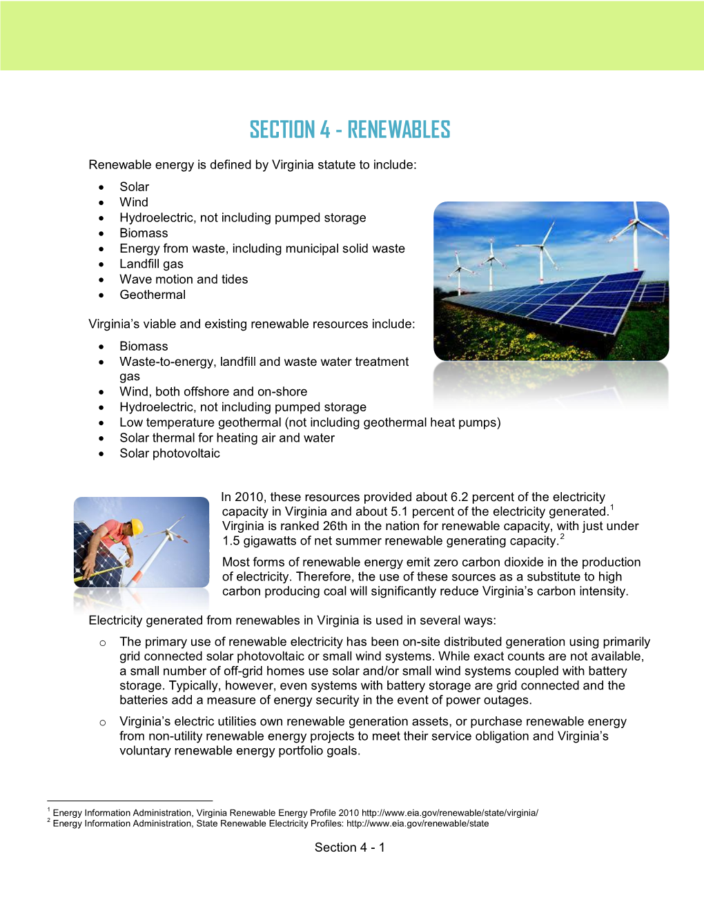 Section 4 - Renewables