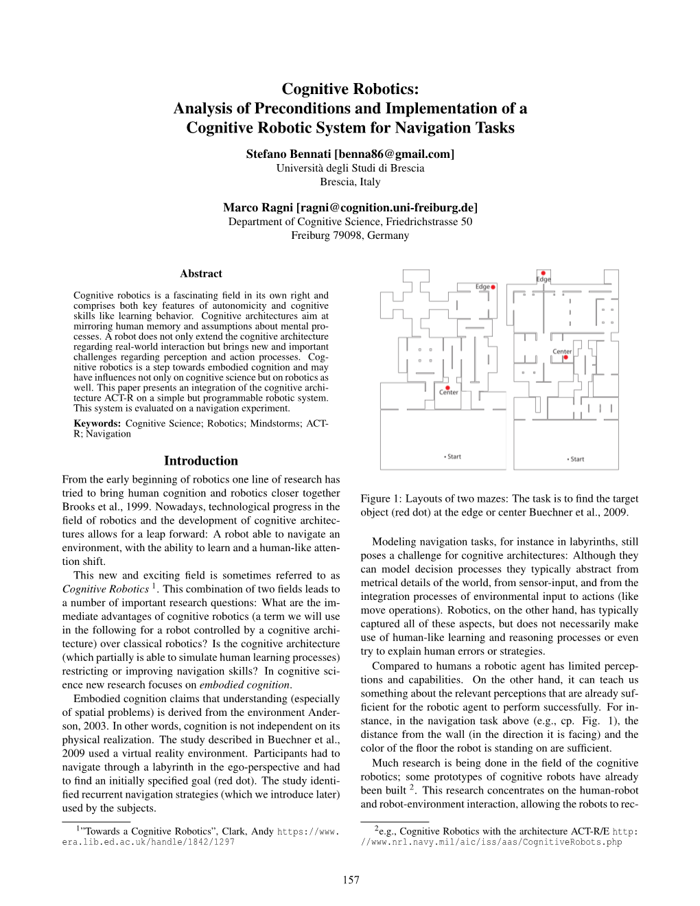 Cognitive Robotics