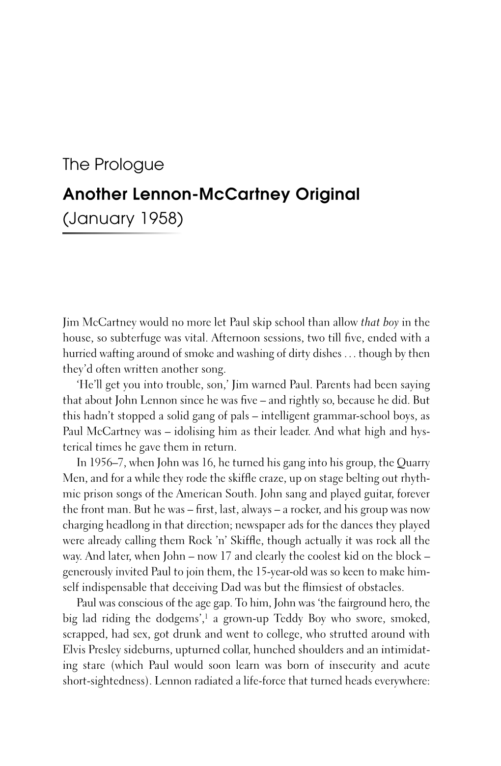 The Prologue Another Lennon-Mccartney Original (January 1958)