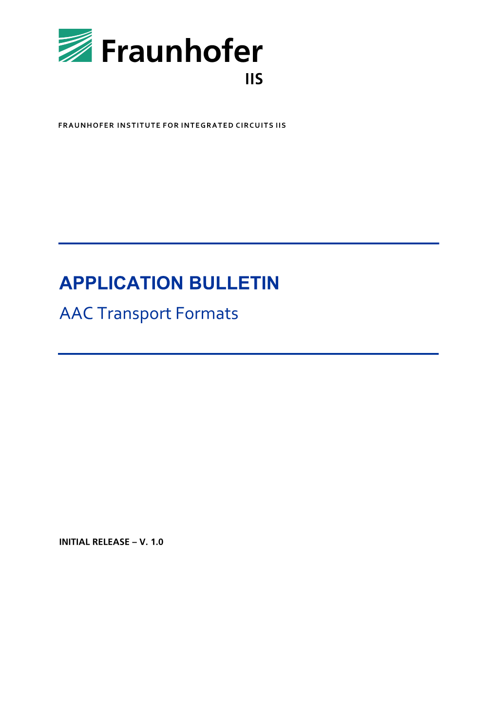 AAC Transport Formats