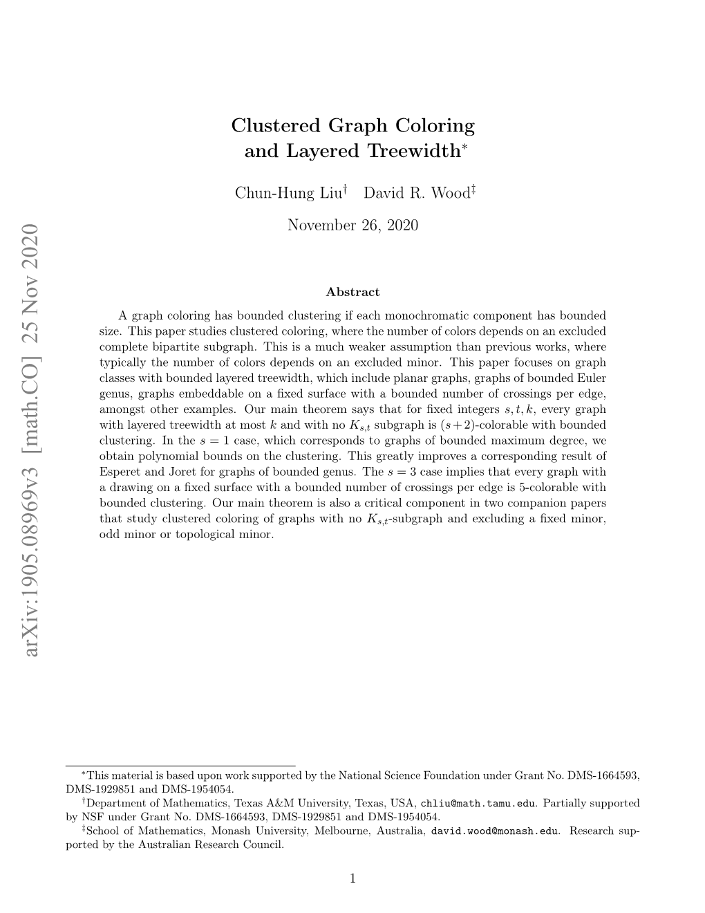 Clustered Graph Coloring and Layered Treewidth∗