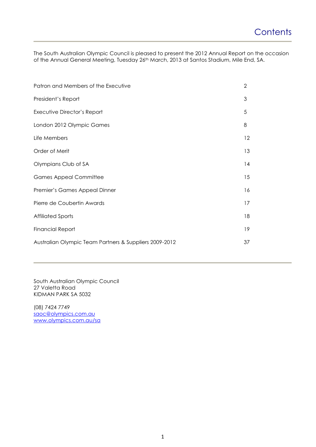 2009 President's Report