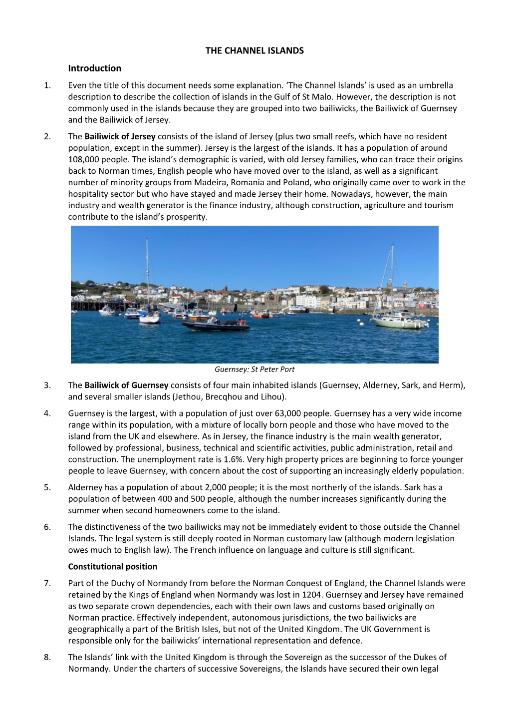 THE CHANNEL ISLANDS Introduction 1