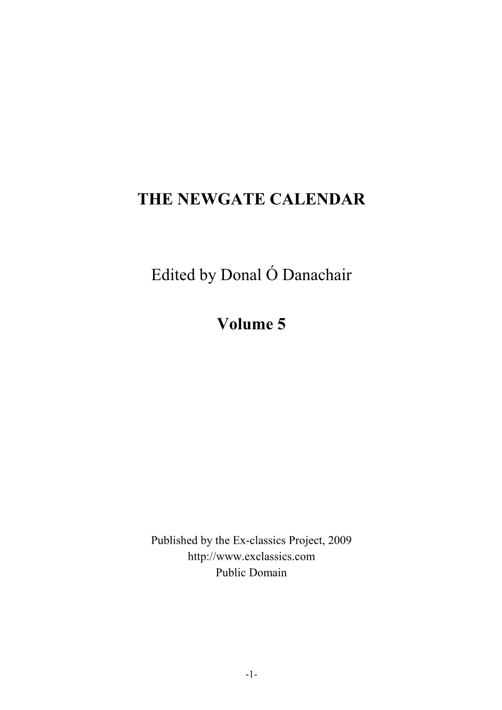 The Newgate Calendar