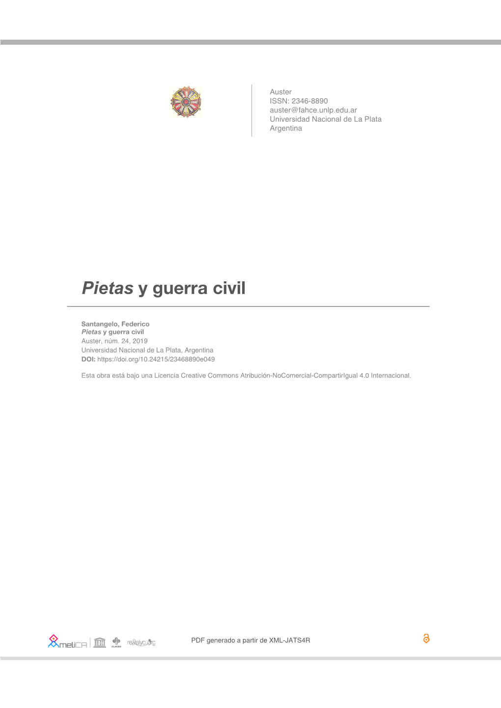 Pietas Y Guerra Civil