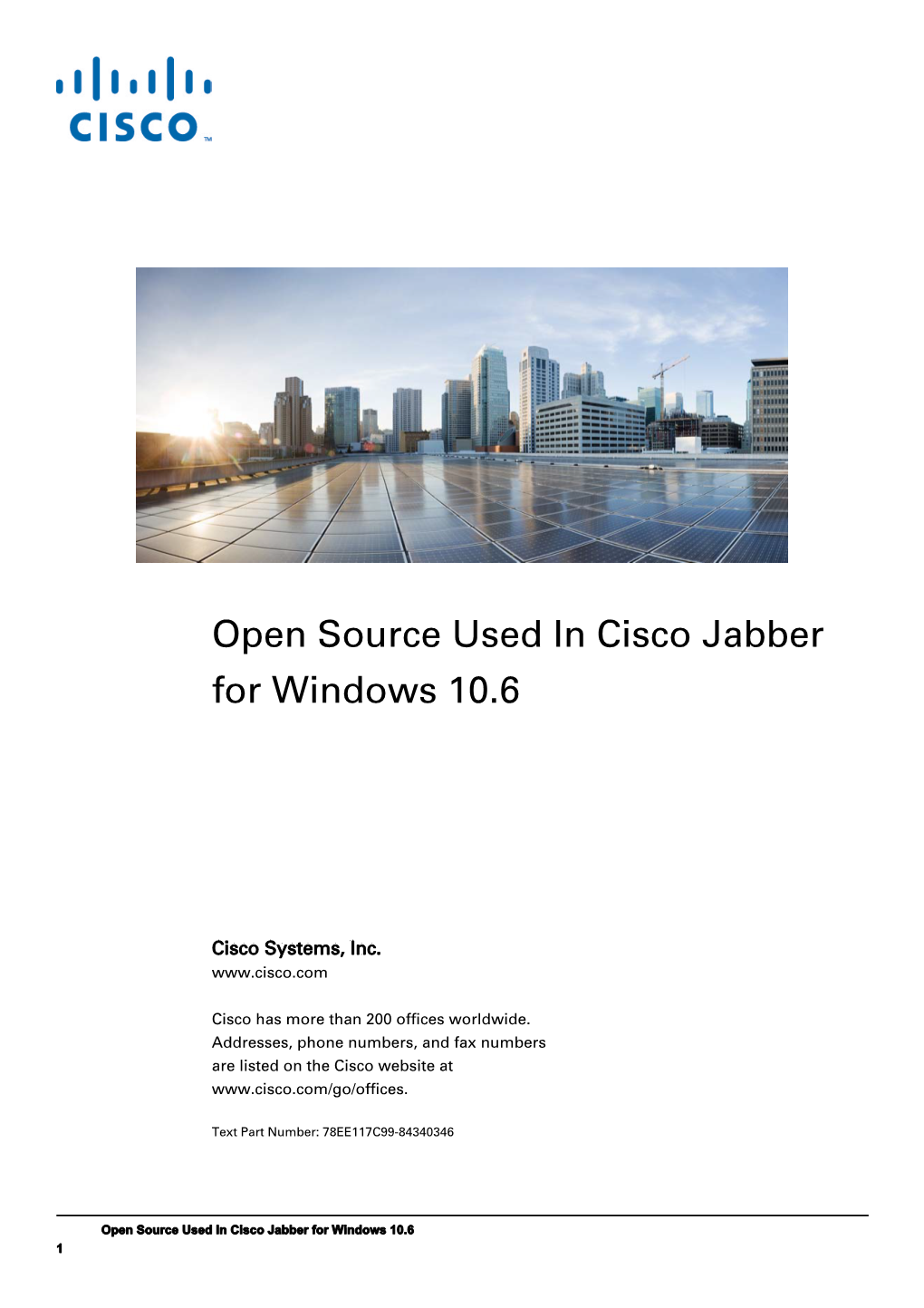 Cisco Jabber for Windows 10.6 Licensing Information