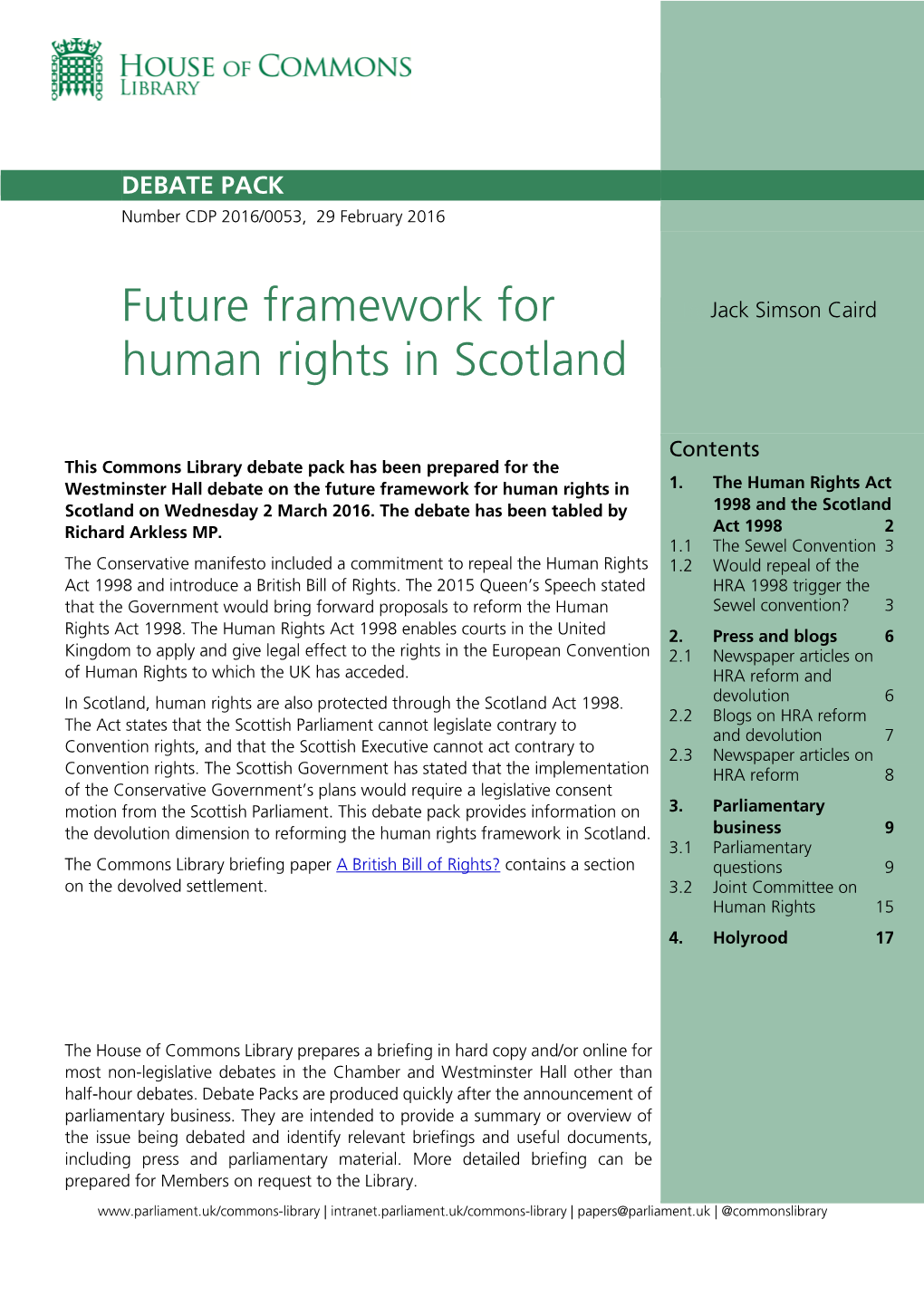 Future Framework for Human Rights in Scotland 3