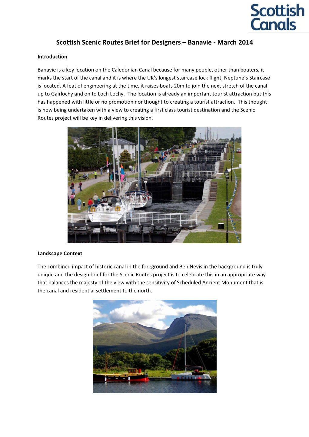 Scottish Scenic Routes Brief for Designers – Banavie - March 2014