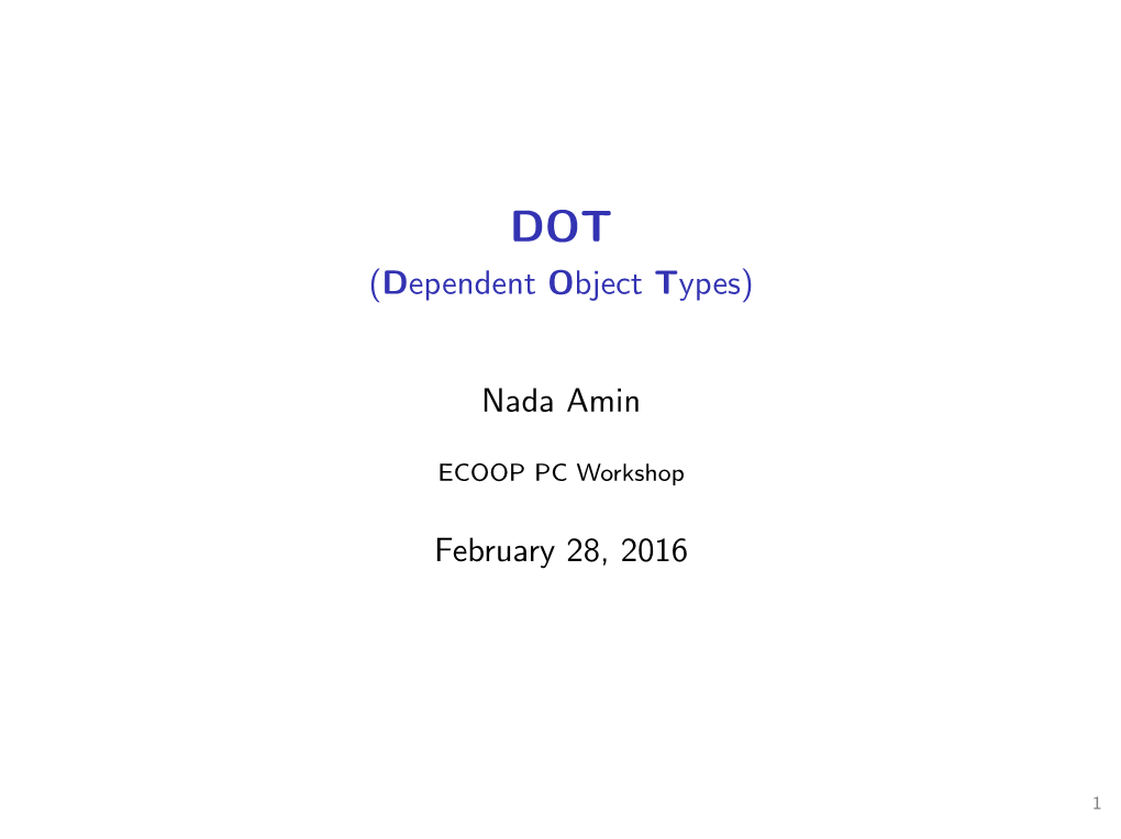 DOT (Dependent Object Types)