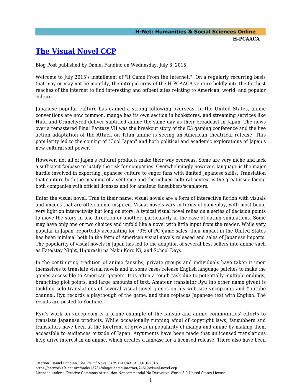 The Visual Novel CCP