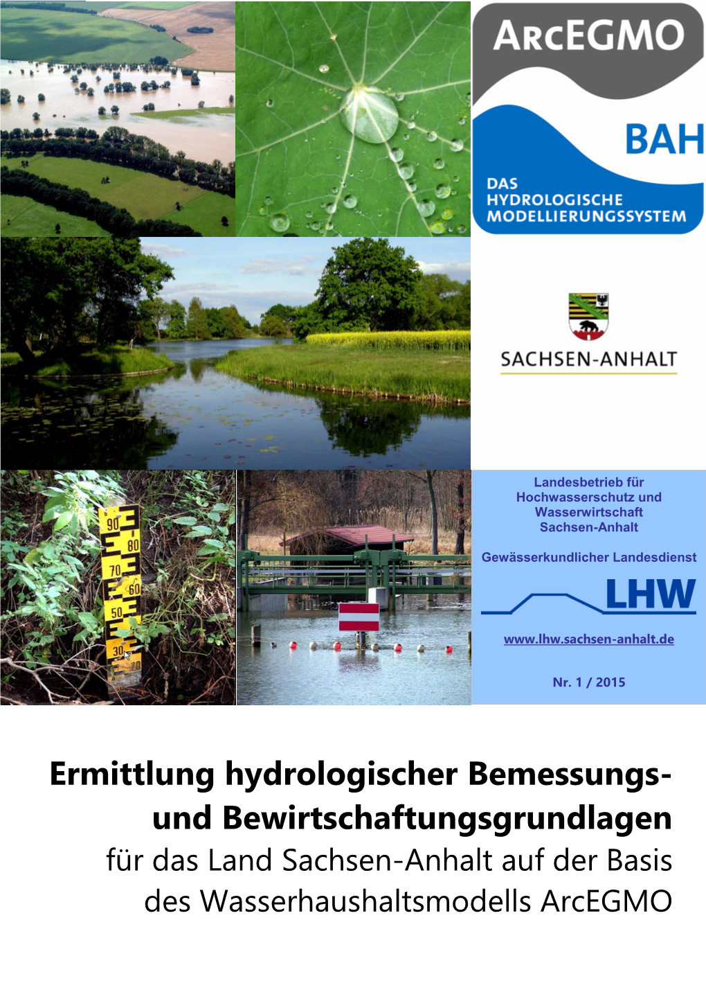 Ermittlung Hydrologischer Bemessungs- Und Bewirtschaftungsgrundlagen Für Das Land Sachsen-Anhalt Auf Der Basis Des Wasserhaushaltsmodells Arcegmo 2