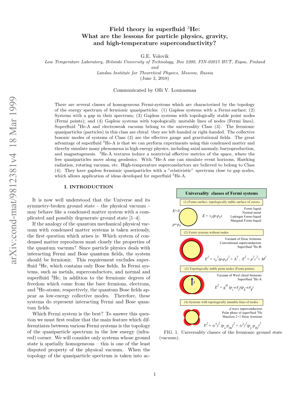 Arxiv:Cond-Mat/9812381V4 18 Mar 1999 Oooyo H Uspril Pcrmi Ae Noac- Into the Taken When Is Spectrum Least Vacuum