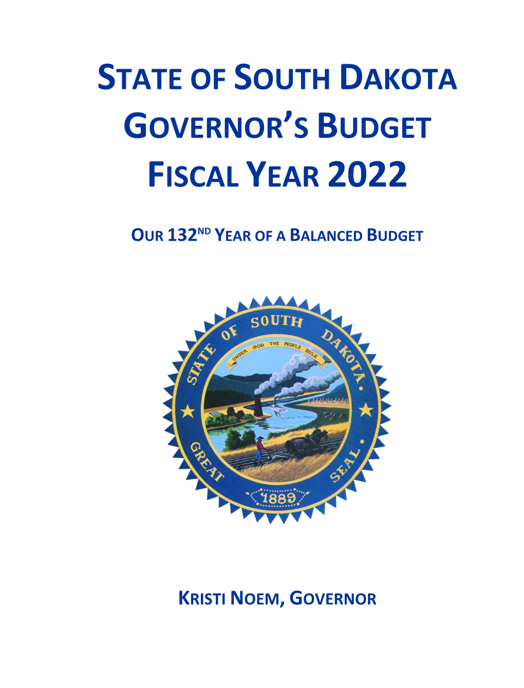 Governor's Budget Report for FY2022