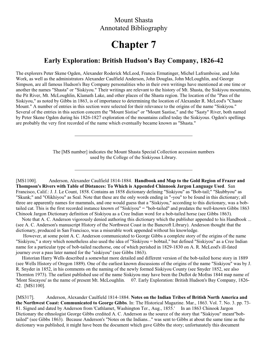 Chapter 7: Early Exploration: British Hudson's