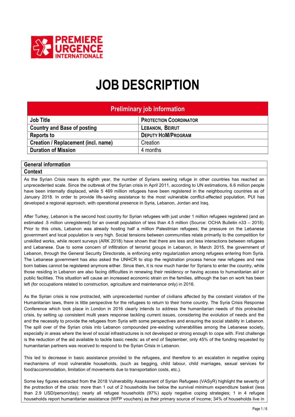 Job Description