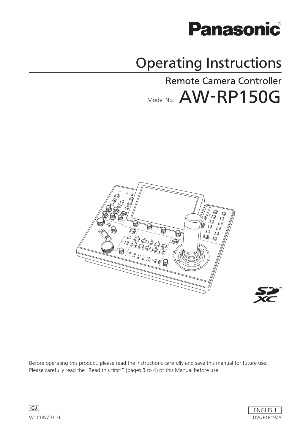 AW-RP150 Operating Instructions