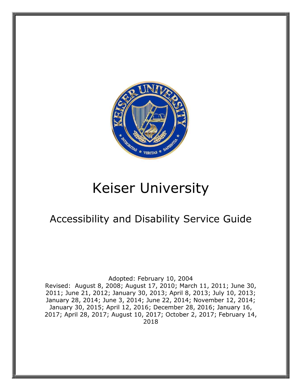 Accessibility and Disability Service Guide