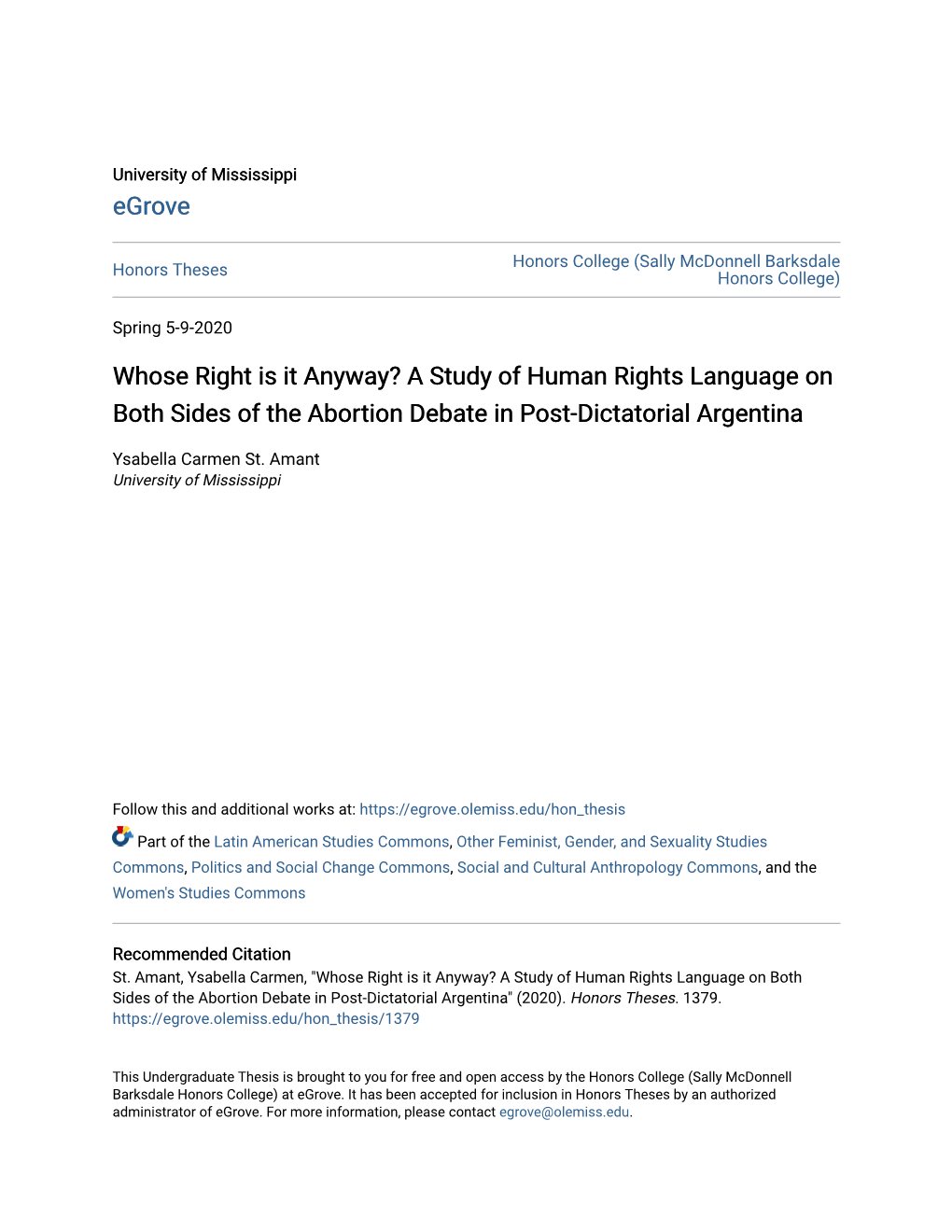 A Study of Human Rights Language on Both Sides of the Abortion Debate in Post-Dictatorial Argentina