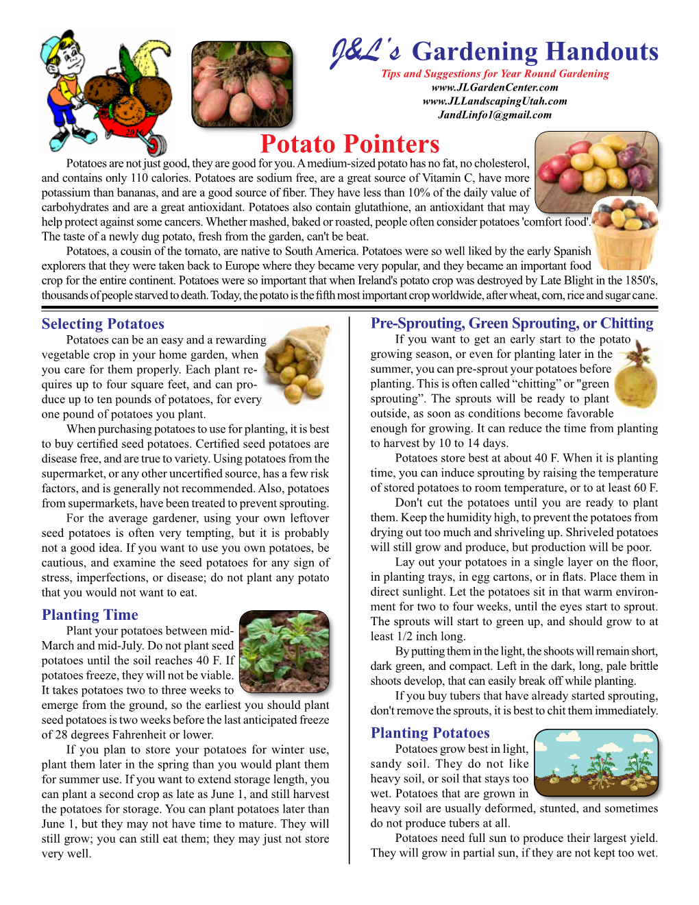 Potato Pointers J&L's Gardening Handouts