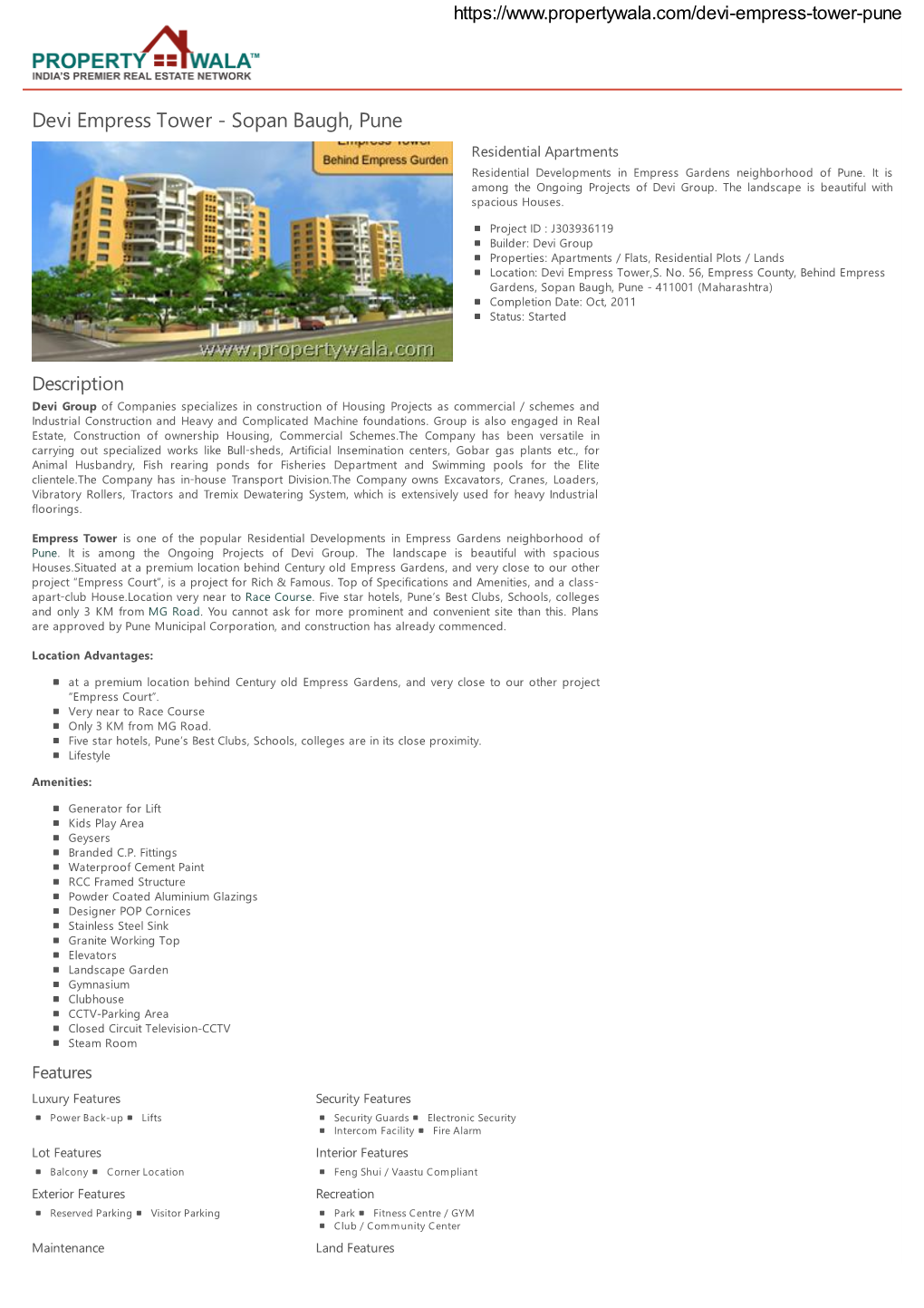 Devi Empress Tower - Sopan Baugh, Pune Residential Apartments Residential Developments in Empress Gardens Neighborhood of Pune