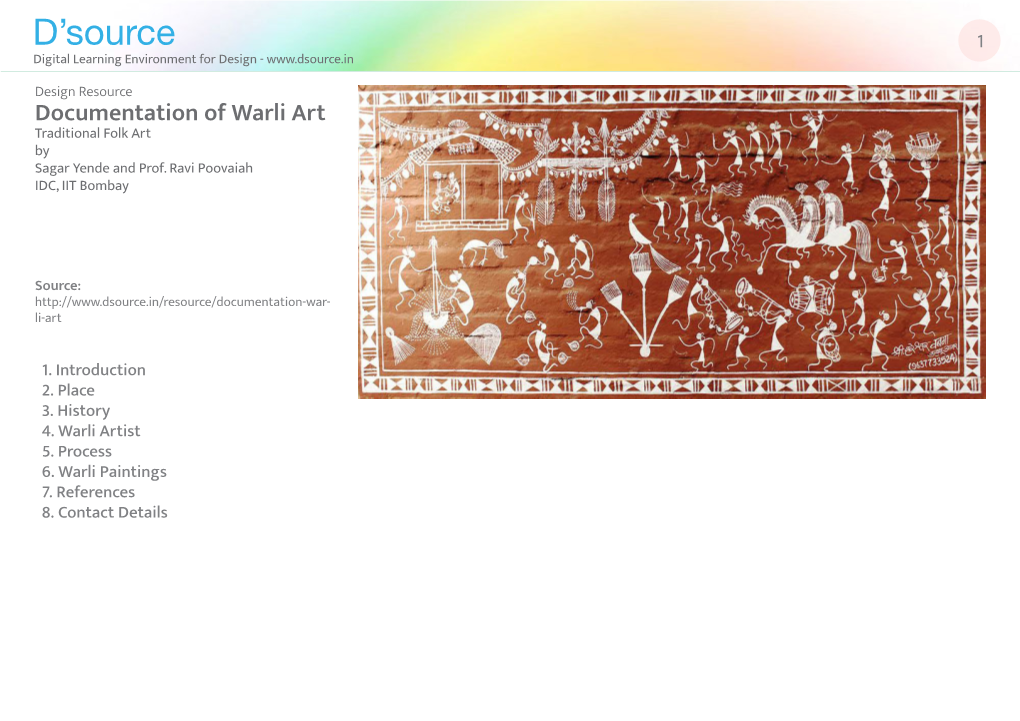 Documentation of Warli Art Traditional Folk Art by Sagar Yende and Prof