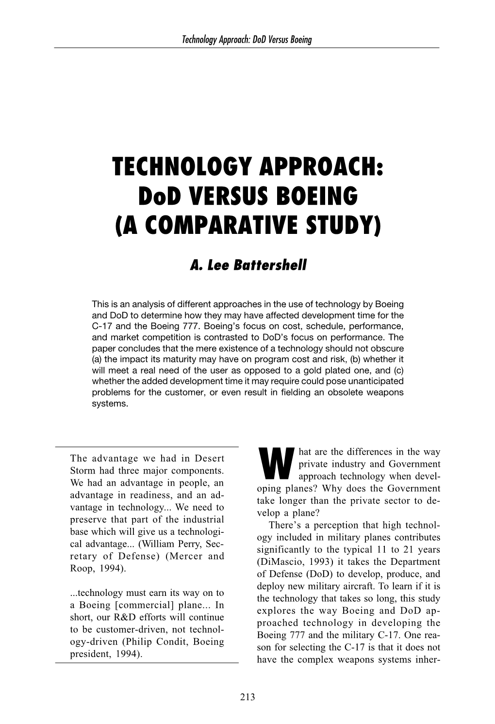 Dod VERSUS BOEING(A COMPARATIVE STUDY)