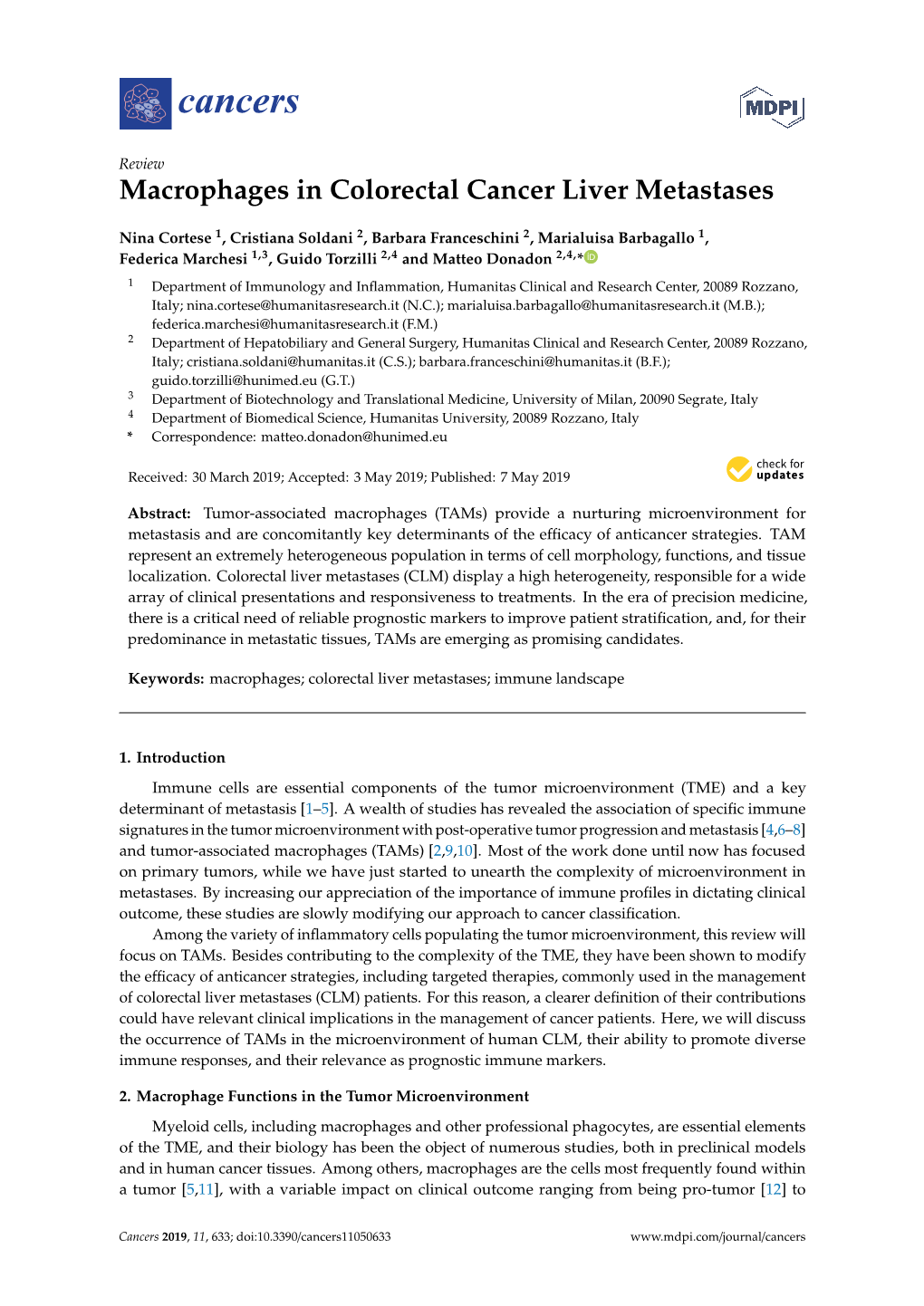 Macrophages in Colorectal Cancer Liver Metastases