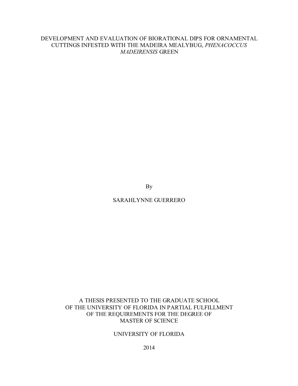 University of Florida Thesis Or Dissertation Formatting