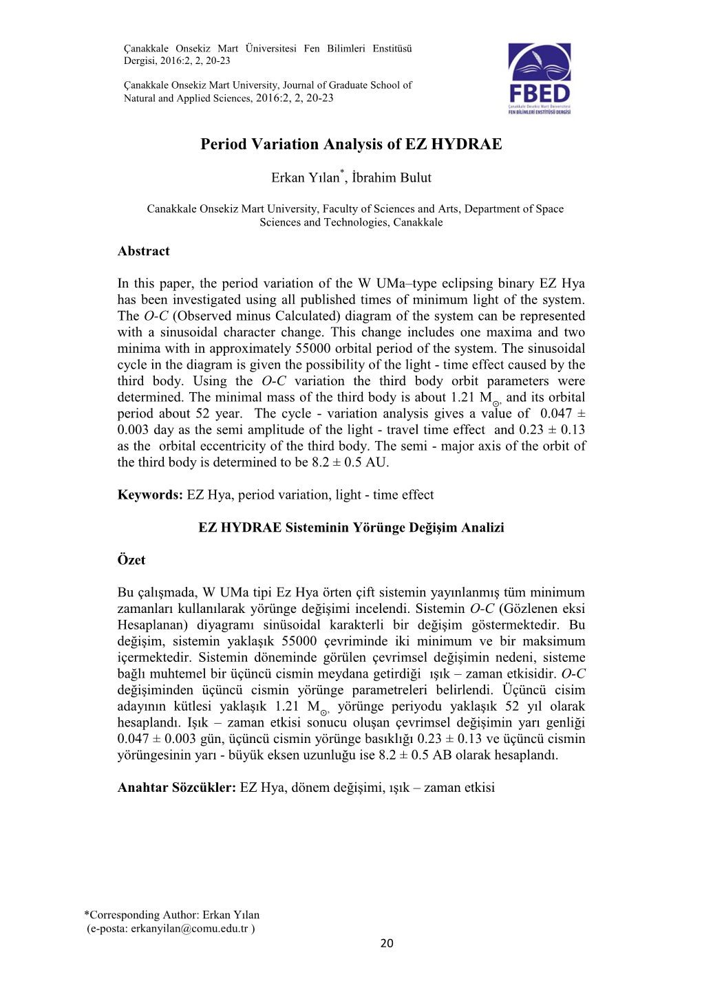 Period Variation Analysis of EZ HYDRAE