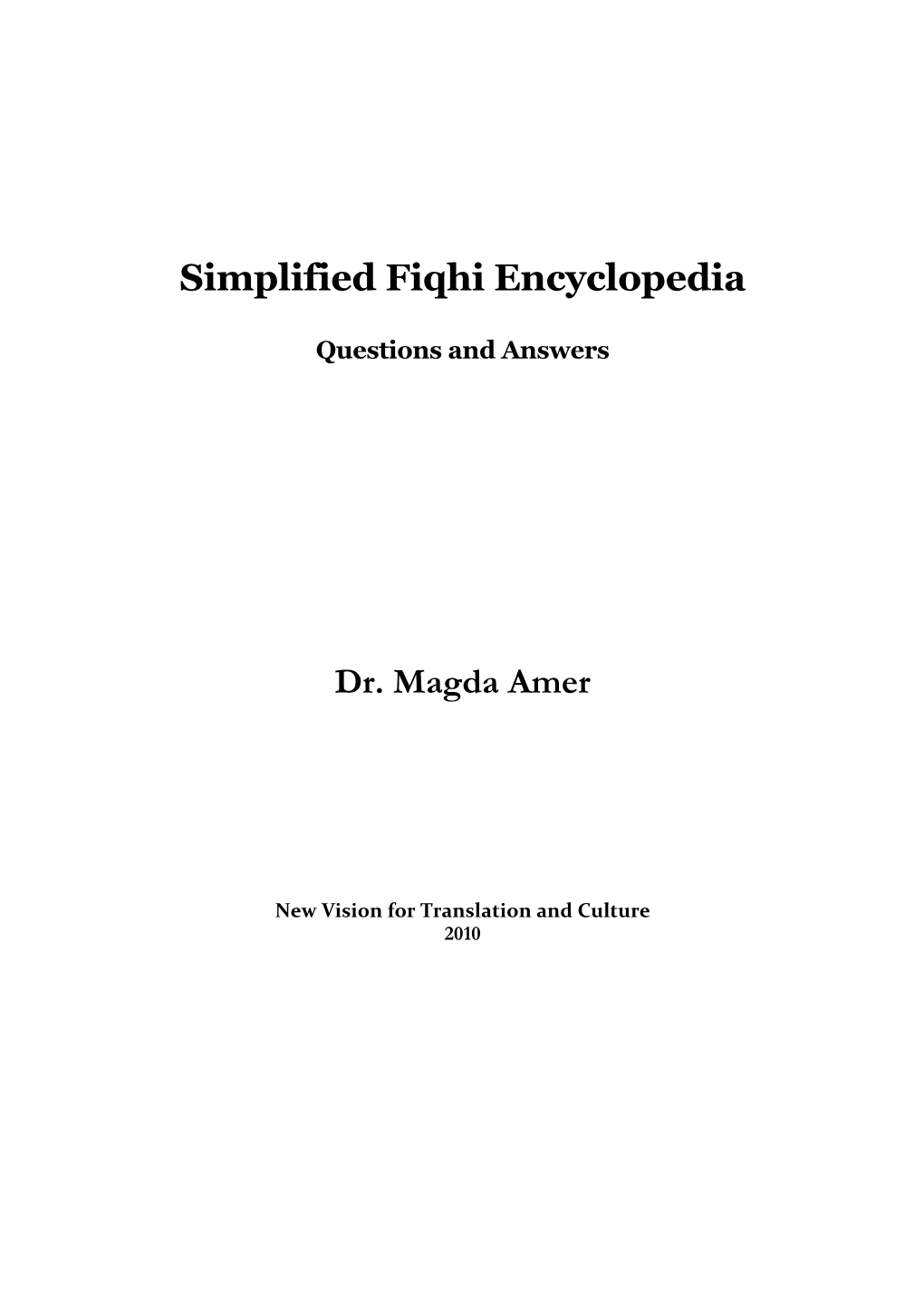 Simplified Fiqhi Encyclopedia