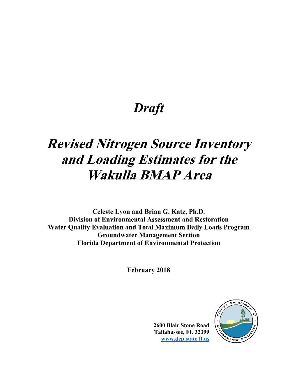 Revised Nitrogen Source Inventory and Loading Estimates for the Wakulla BMAP Area