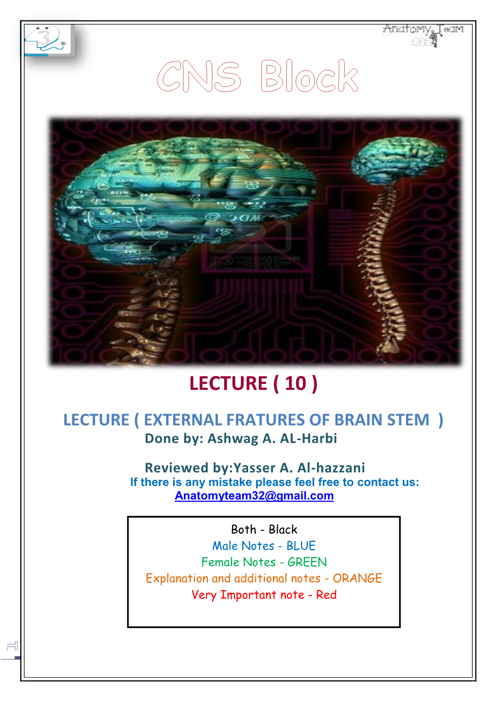 BRAIN STEM ) Done By: Ashwag A