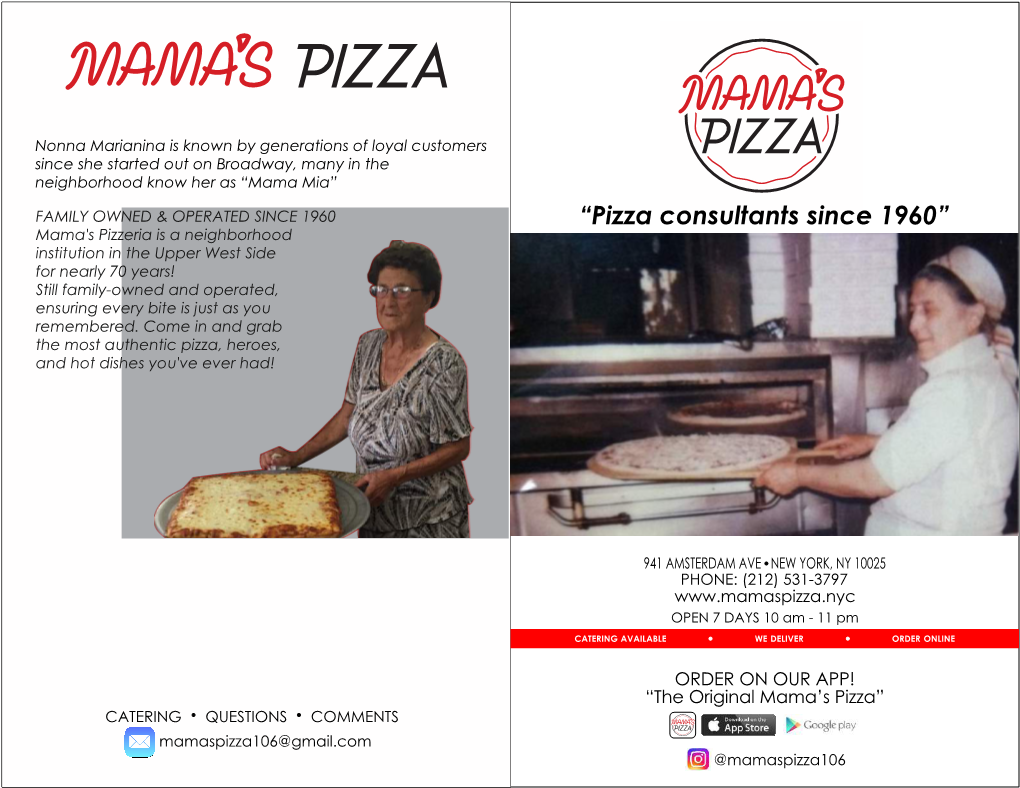 “Pizza Consultants Since 1960”