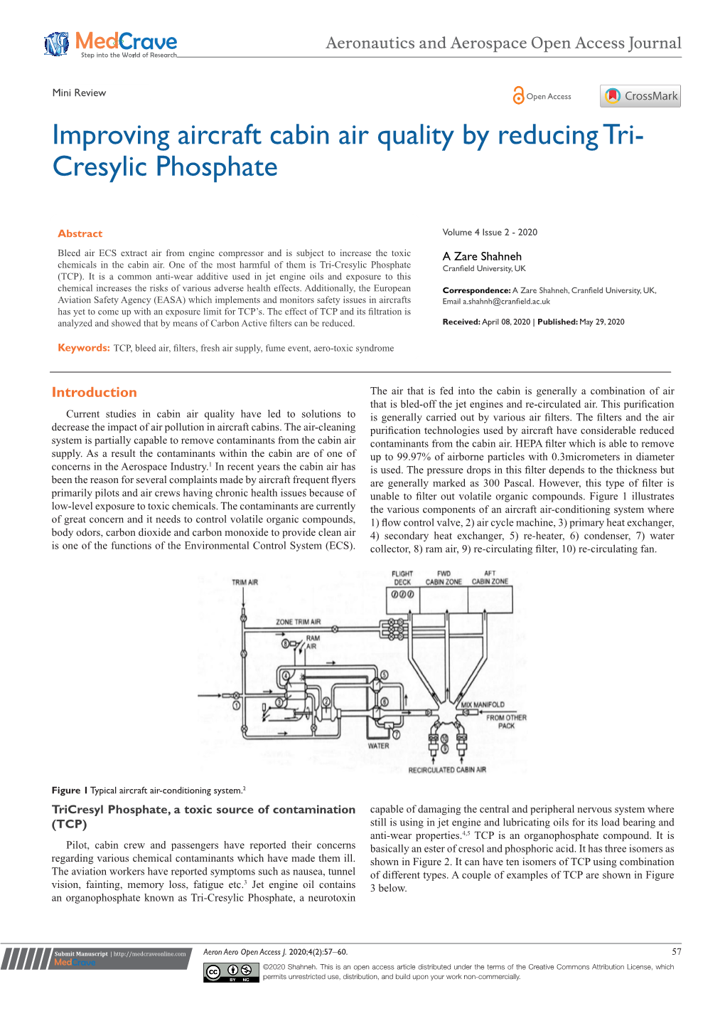 Improving Aircraft Cabin Air Quality by Reducing Tri-Cresylic Phosphate ©2020 Shahneh 58