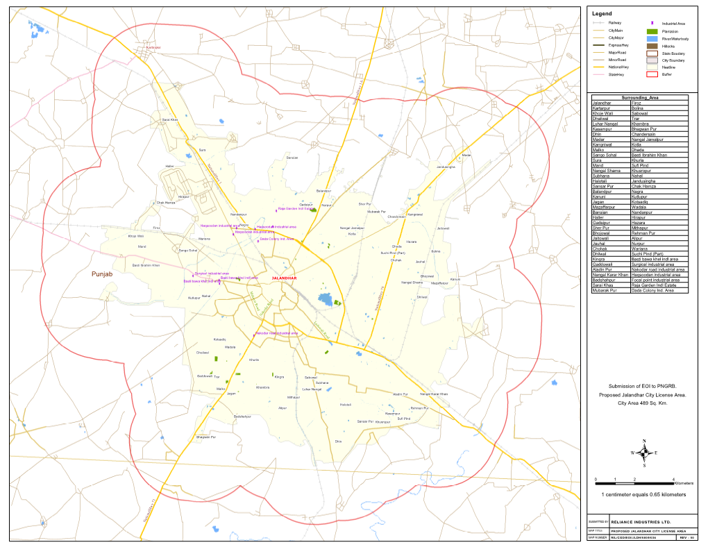 Map Title Proposed Jalandhar City License Area