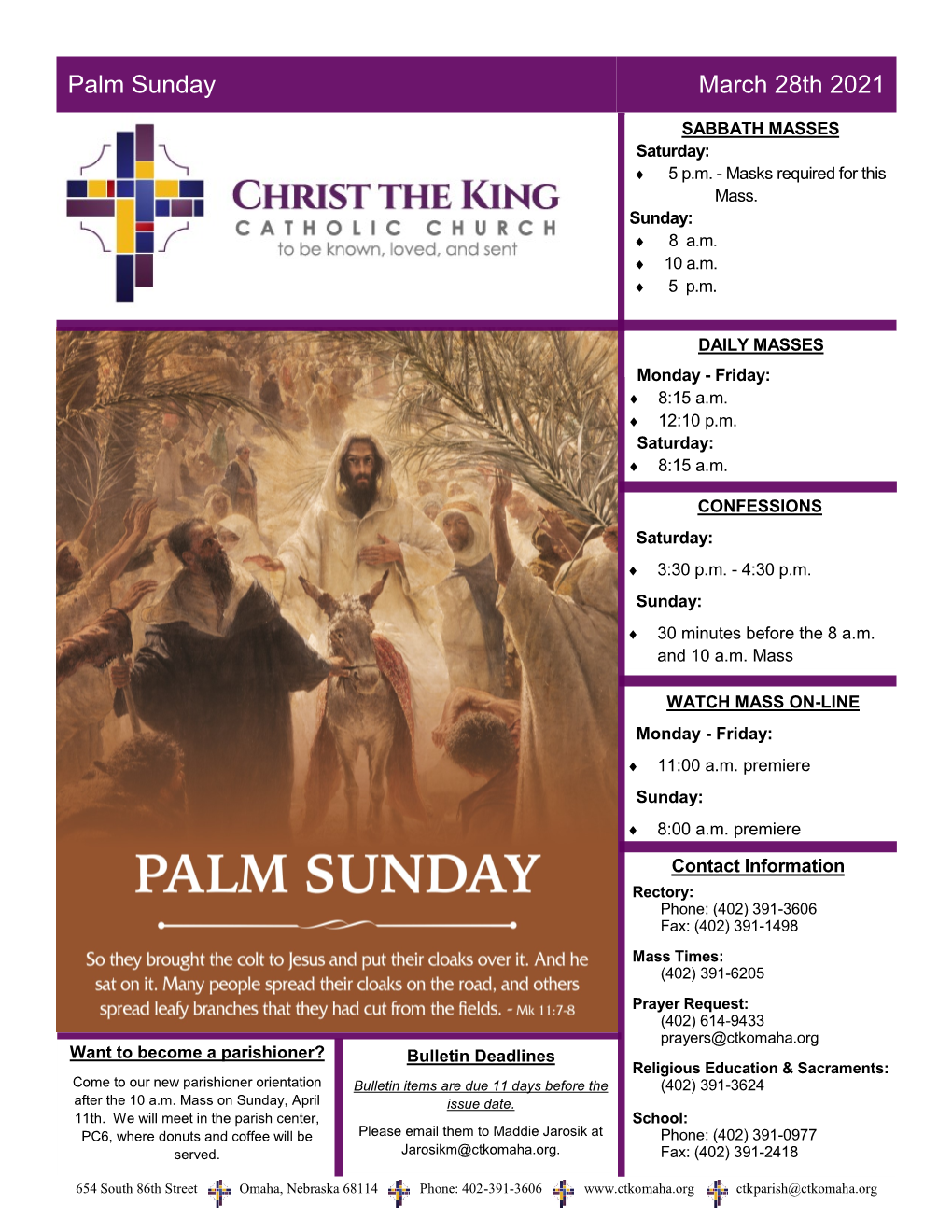 Palm Sunday March 28Th 2021