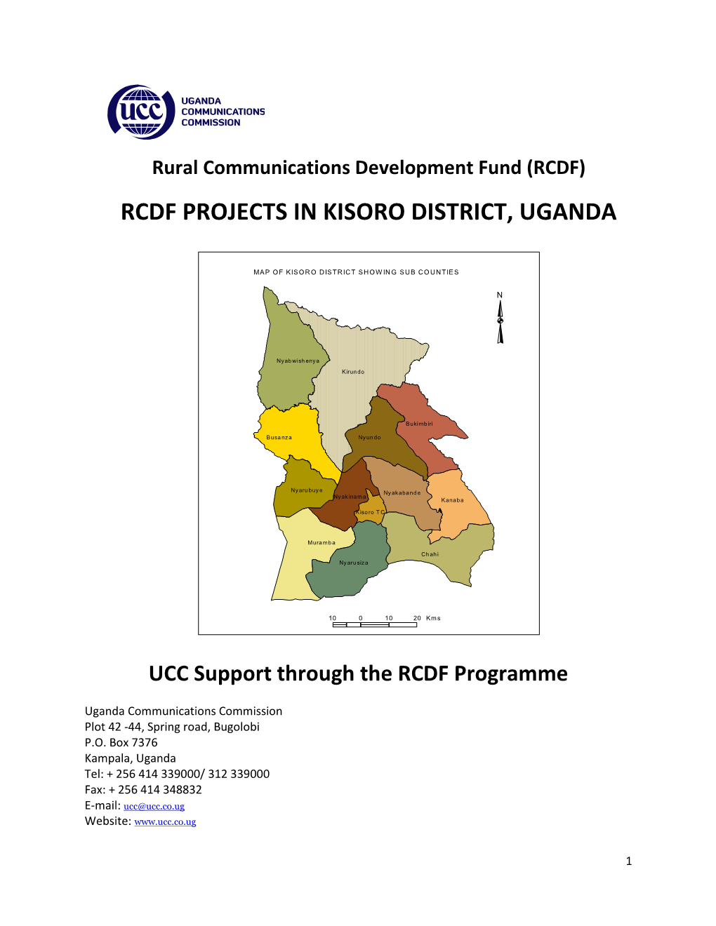 Rcdf Projects in Kisoro District, Uganda