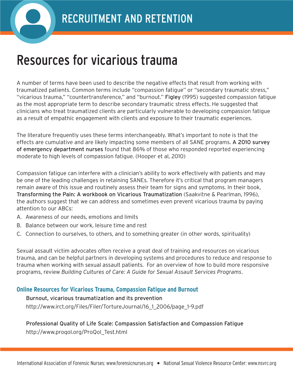 Resources for Vicarious Trauma